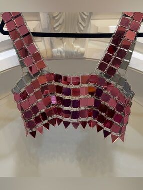 Mirrored Pink Mosaic Crop Top